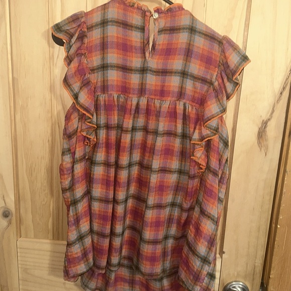 beachlunchlounge Red and Gray Buttoned Sundress - Picture 4 of 5